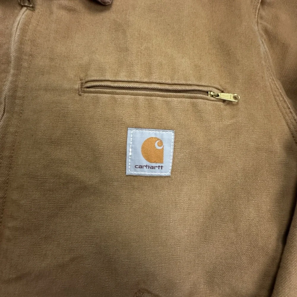 Vintage Carhartt Detroit Jacket J01 BRN Blanket Lined Tan Size 48 RARE *logo‎